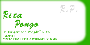 rita pongo business card